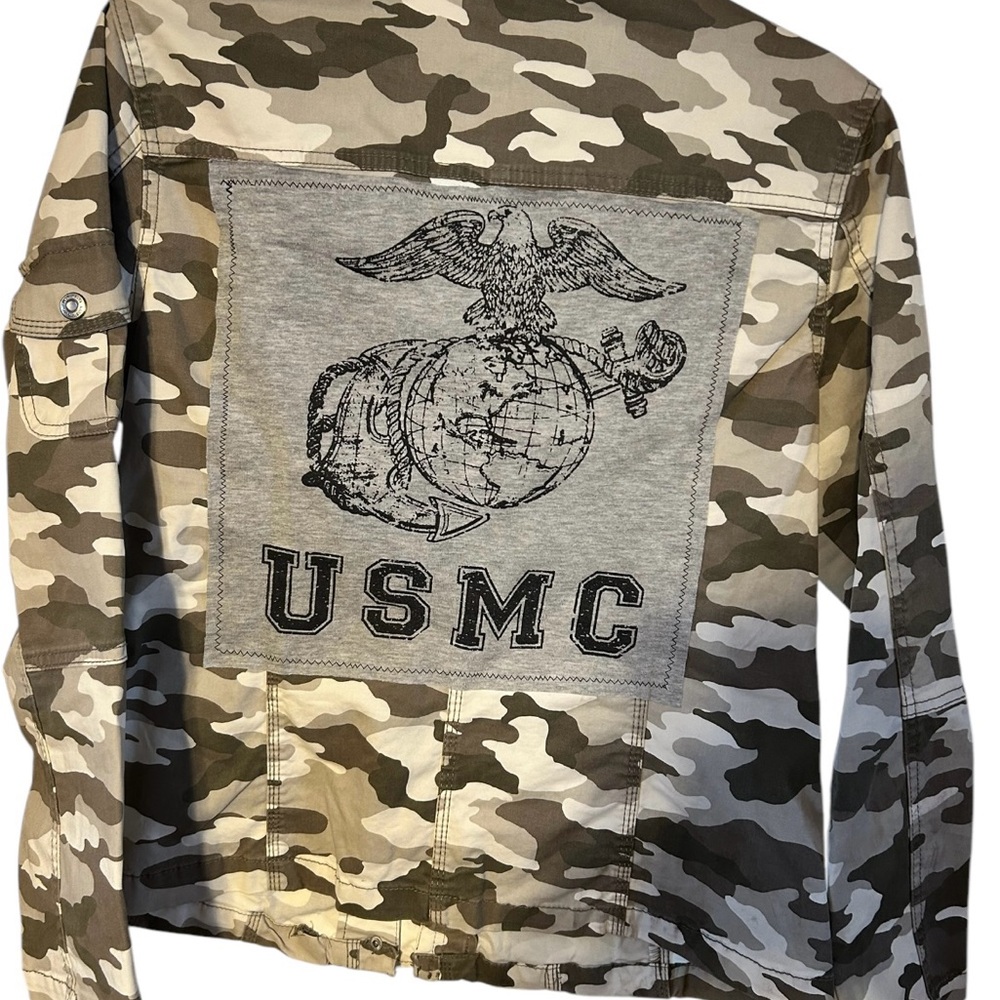 Upcycled military inspired jacket